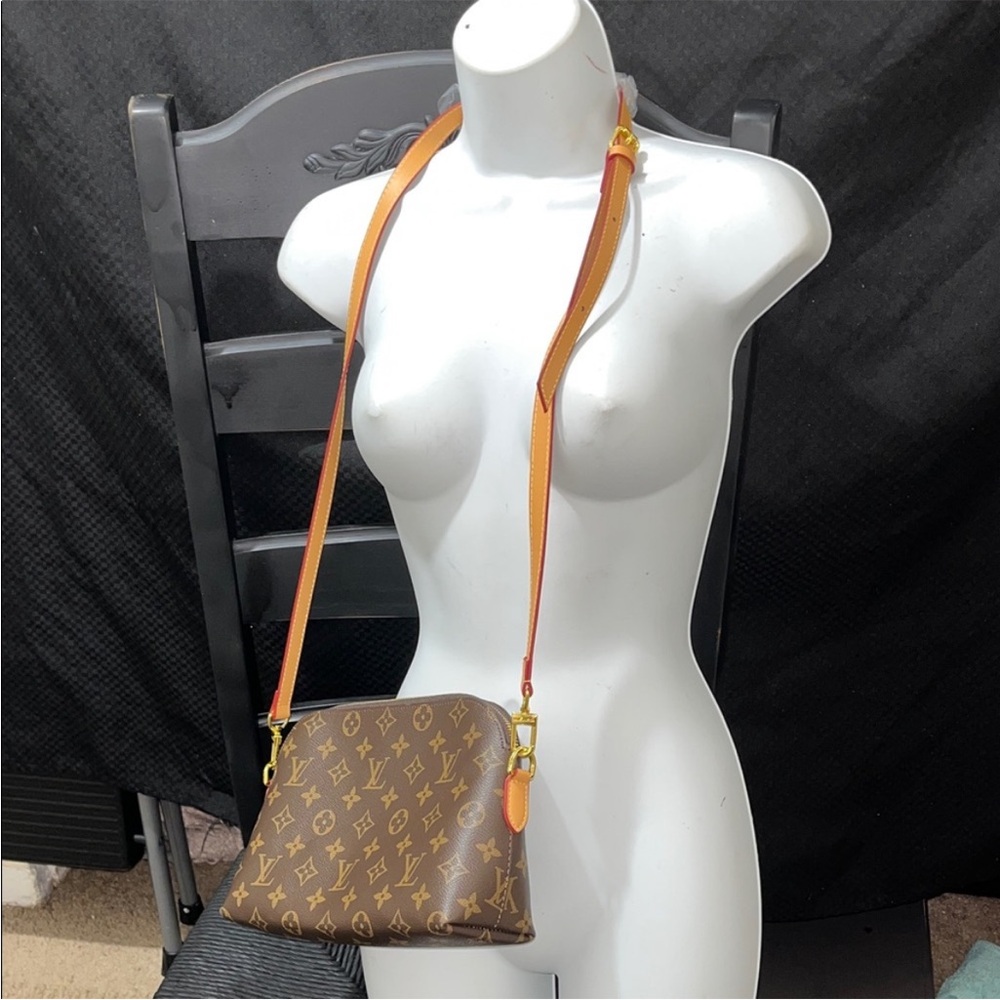 Elegant Brown Monogram Crossbody Bag